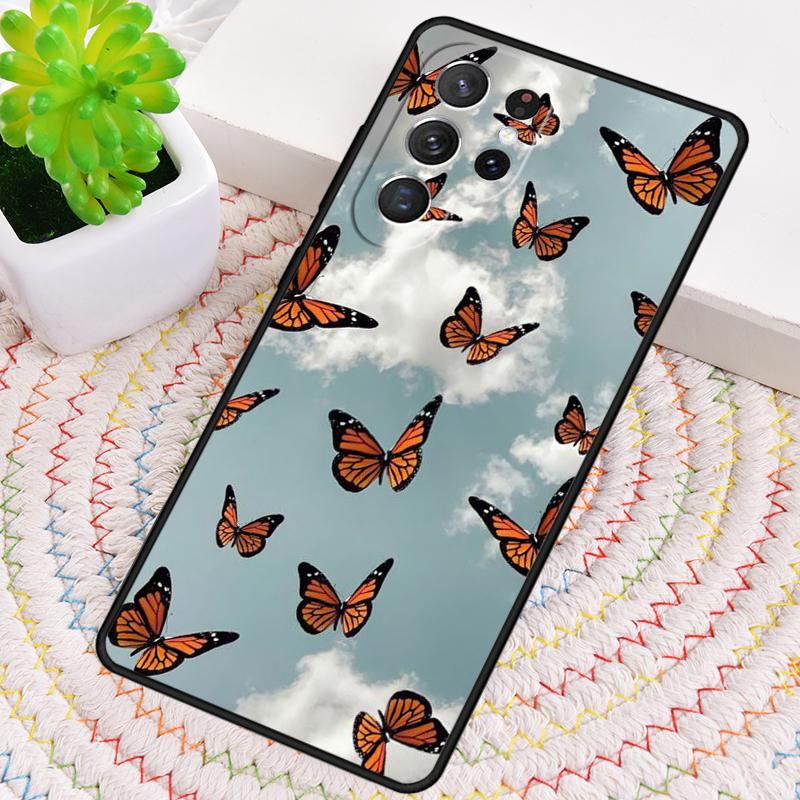Милый эстетичный чехол-бабочка мягкий для телефона Samsung Galaxy note 10 pro S26 Ultra S23 S24 FE S25 S21 S22 PLUS противоударный