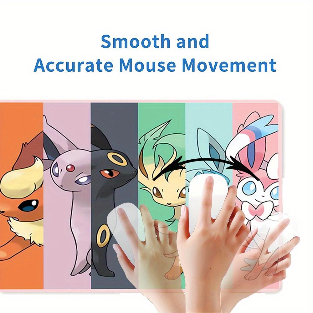 Large Multi-Size Non-Slip Rubber Base Eevee, Evolution, Pokémon Mouse Pad, Stitched Edges Keyboard Desk Mat for School, Office, Home, Gift f
