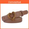 Leather Waist Strap With Alloy Heart Buckle For Women Trend Casual Gift Wear
