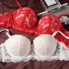 Women's Lace Bra For Female Sexy Small Chests Gathering Round Shape Cup Brassiere Steel Ring Push Up Tops Bras Intimate Lingerie