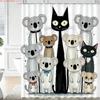 Милый Коала и Кот Мультяшные Водонепроницаемые Занавески для Душа для Декора Ванной Комнаты