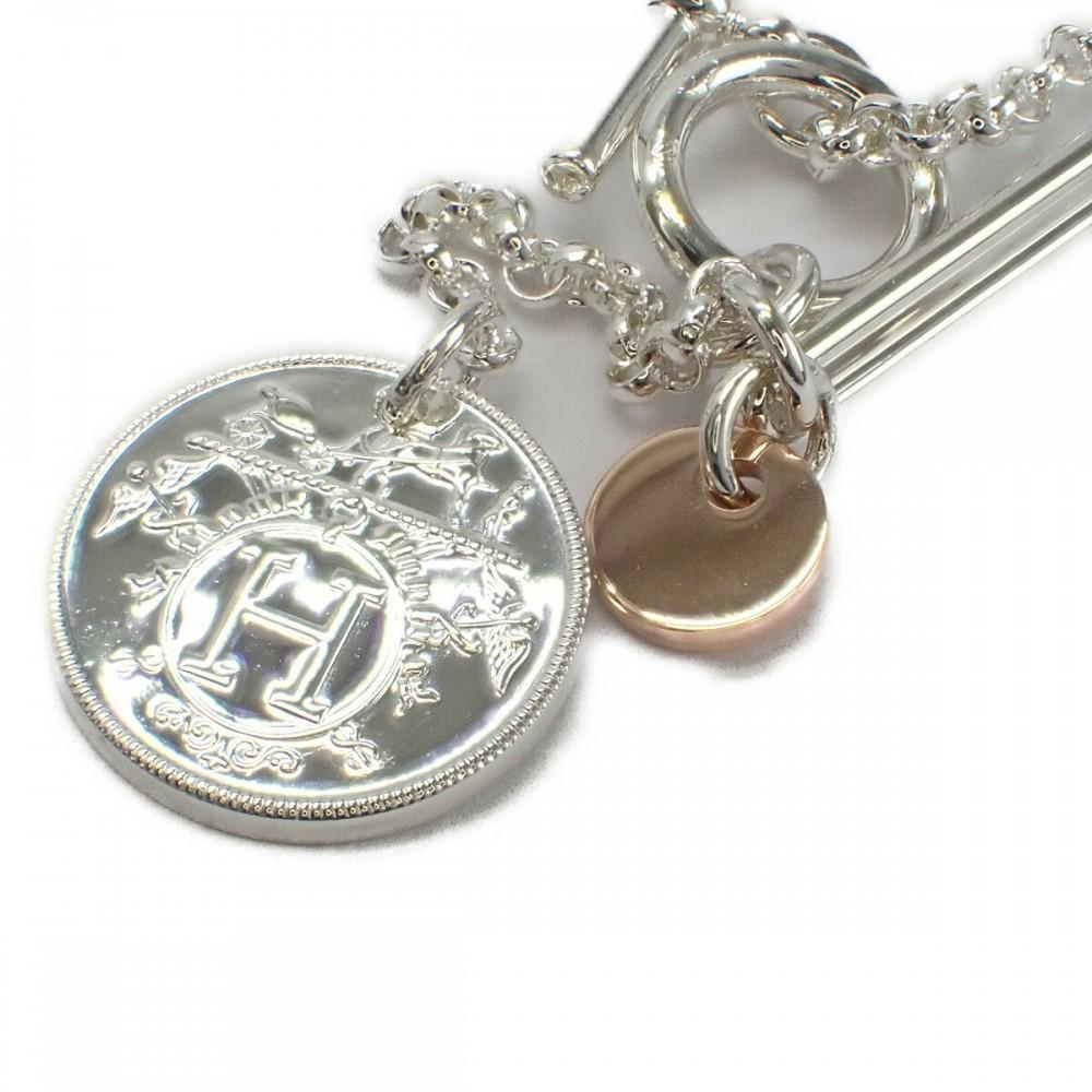 HERMES   Колье K18 Розовое Золото/Серебро925 Женское