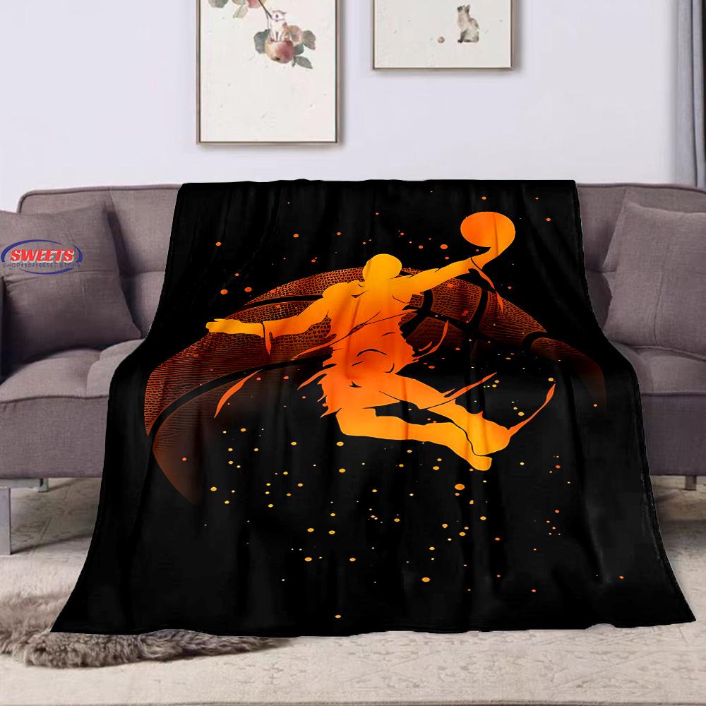 Football Theme Cartoon Soft Flannel Blanket for Bed Bedroom Sofa Picnic Throw Blanket for Cover Outdoor Leisure Nap Office Gifts