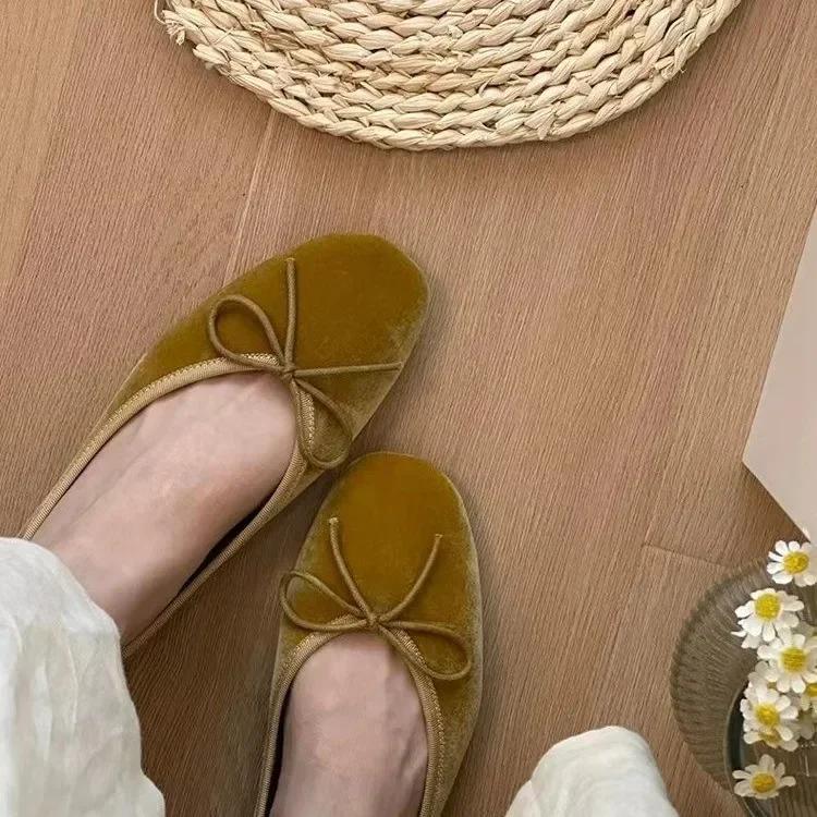 Дизайнерские женские бархатные туфли-лодочки без застежек, модные, элегантные, с бантом-бабочкой, весна-осень, женские, удобные, с мягкой подошвой, туфли Мэри Джейн