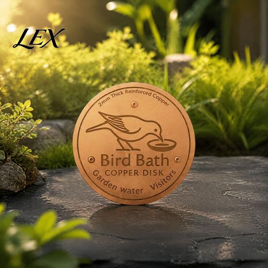 Water Sanitizer for Backyard Bird Baths Bath Copper Disc, Purifier Pure 3 Point Maintenance Tool Support, 4 Inch Purification Disc Outdoor Garden