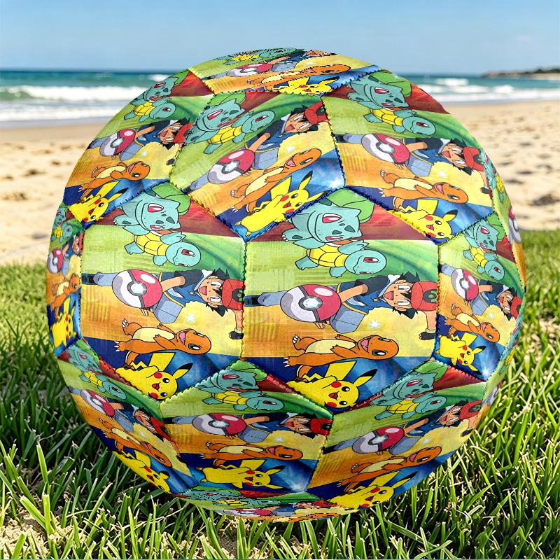 Pokemon Print Size 5 Soccer Ball, PU Wear Resistant Football for Match Training and Daily Practice, Birthday Gift for Soccer Fans