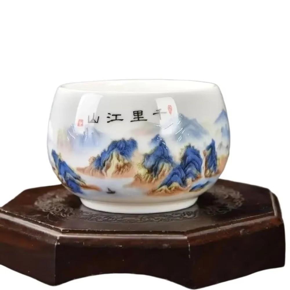 180ml Tea Cup Landscape Painting Master Cup Creative Ceramic Teacup Tea Ceremony