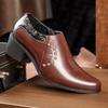 Fashion New Men Business Formal Shoes Black Brown High Heels Comfortable Breathable Fashionable High-end Leather Shoes 39-46 Men Shoes