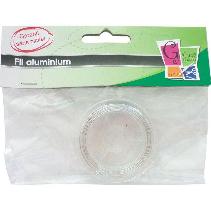 Graine Créative - Fil aluminium ultra fin 0,6 mm 10 m - Argenté