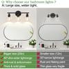 Three-light bathroom fixture, black bathroom vanity light, with transparent glass shade