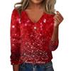 Women's Cute Sweatshirt Knitted Fashion Casual V-neck Long-sleeved Cozy Print Top