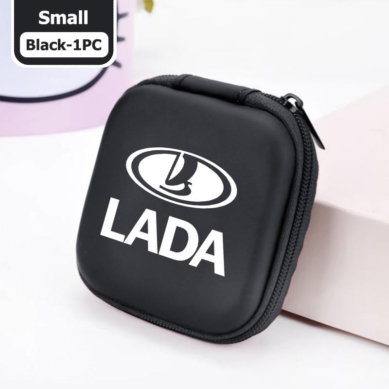 Mini Earphone Case Portable Mini Zipper Headphone Bag Storage Box Accessories For Lada Xray Granta Priora Sedan Sport Kalina