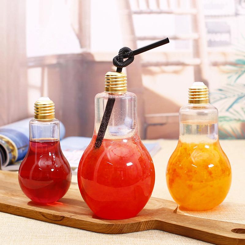 200To500Ml Clear Artificial Light Bulb Shaped Bottle Can Emit Light Drink Cup