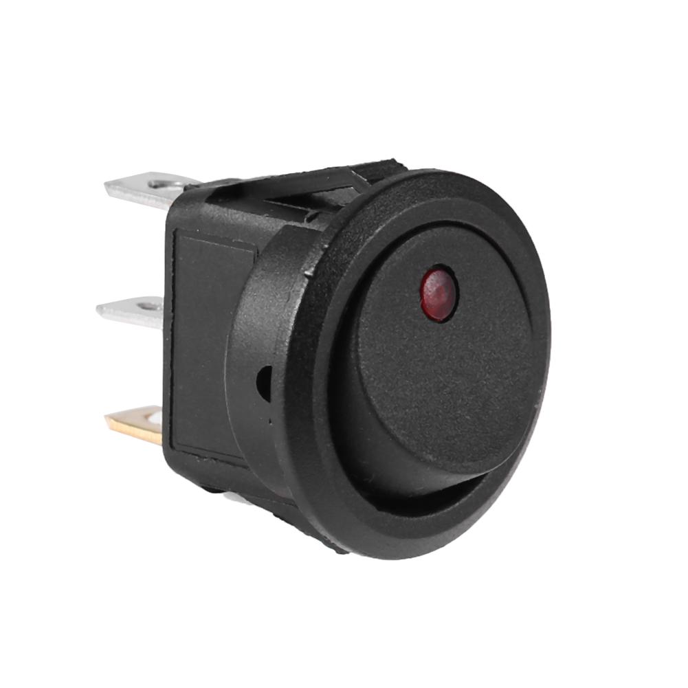 20A 12V 3 Pin Car Auto Boat On Off Круглый точечный светодиодный переключатель с переключателем
