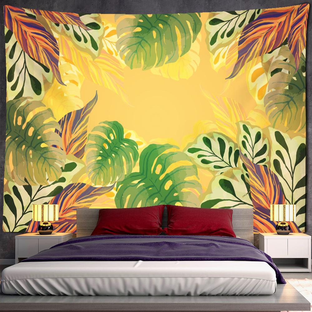 Ручная роспись, настенная живопись с растениями, гобелен, настенный подвесной богемный стиль, простой скандинавский художественный домашний декор