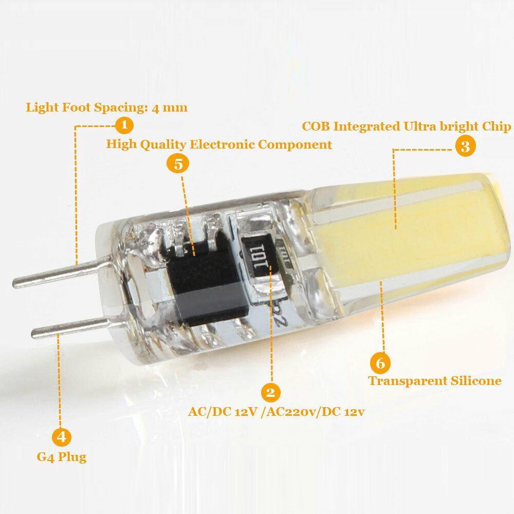 5 шт. Мини G5 1505 SMD COB Светодиодная лампа AC/DC 12V 220V Светодиодная COB лампа Теплый/Холодный белый 6W Светодиодный свет Замена галогенной лампы 40W
