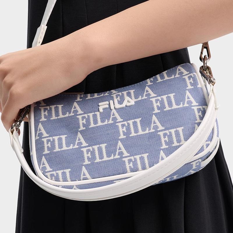 New FILA Fabric Shoulder Bag, Crossbody Bag Trumpets Women's Phantom Blue F13W438170FDB