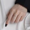 Серебряное кольцо S925 с двойной буквой Т, открытое, для женщин - Корейский стиль, Минималистичное, Ощущение роскоши, Нишевый дизайн.