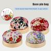 Vintage Embroidery Pin Cushions Half Round Pin Pad With Wooden Base Needle Holder For Diy Craft Sewing Accessories