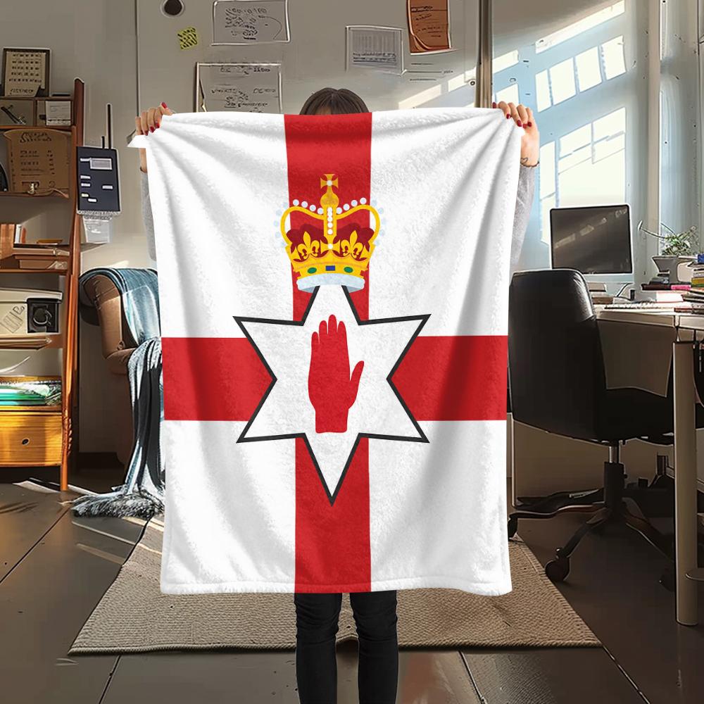 1PC Ulster Print Flannel Blanket, High quality All Seasons, Home Decor, Warmth and Comfort, Perfect for Christmas Gifts