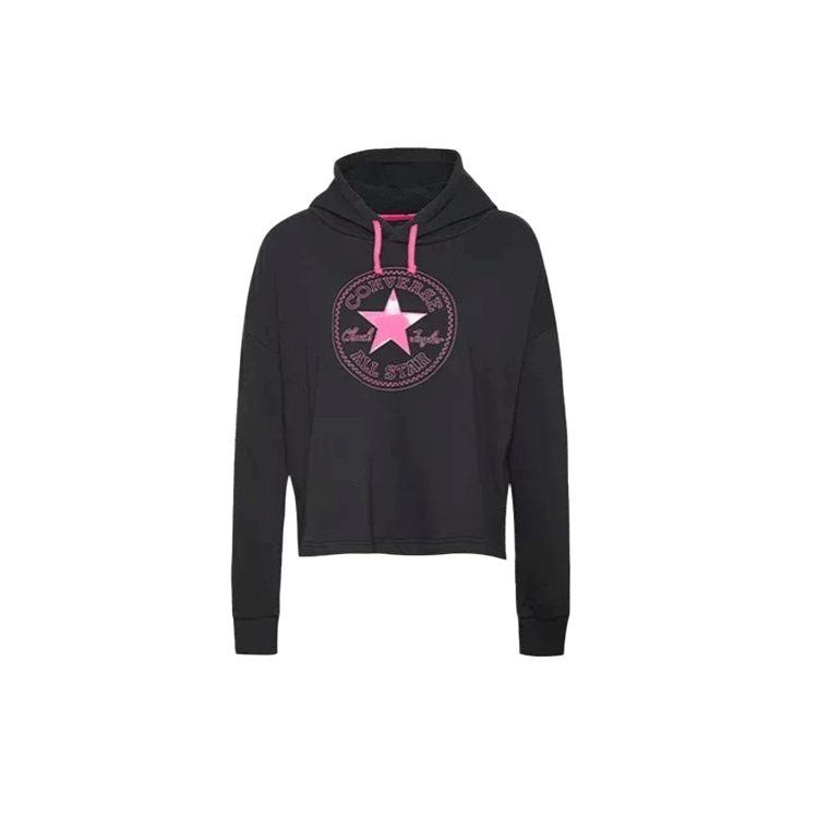 Converse Толстовки Женские Черные С Капюшоном Умеренные Обычные 10017873-A01