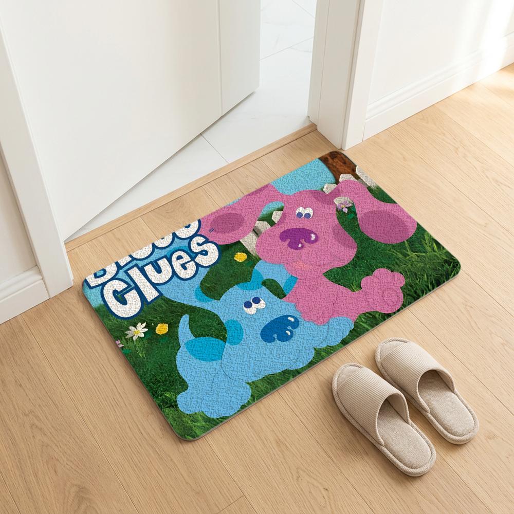 Cartoon B-Blues C-Clues Floor Mat Diatomite Bath Mat, Quick Dry, Absorbent, Multi-Scene Mat