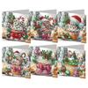 6Pcs/lot Diamond Painting Greeting Cards Christmas Cards 5D Diamond Embroidery Diamond Mosaic Set DIY Holiday Christmas Gifts
