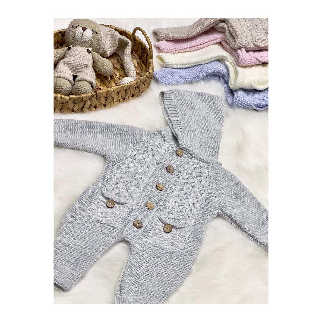 Littleland Knitted Baby Jumpsuit With Pockets