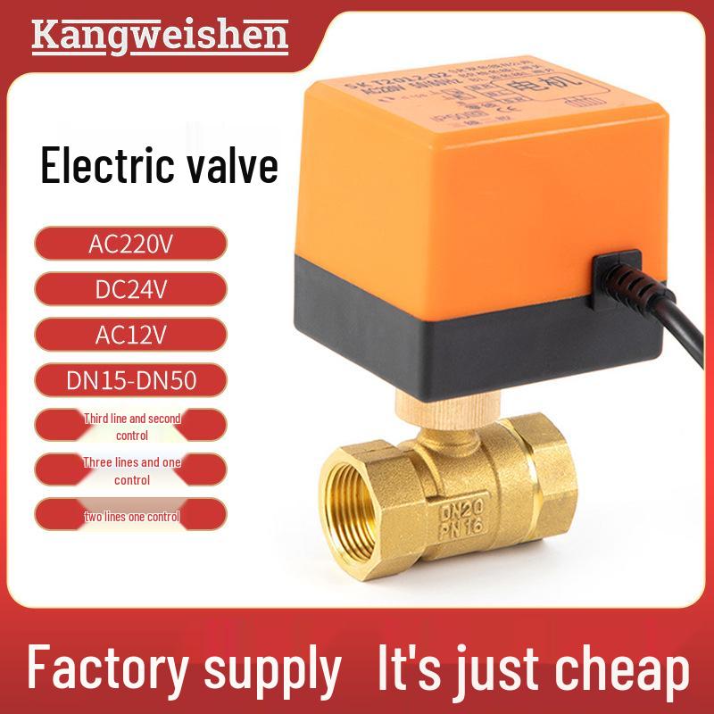 Miniature Copper Electric Ball Valve with NPT Thread: Three-Wire/Two-Control, Two-Wire/One-Control, Two-Way for Fan Coil Systems
