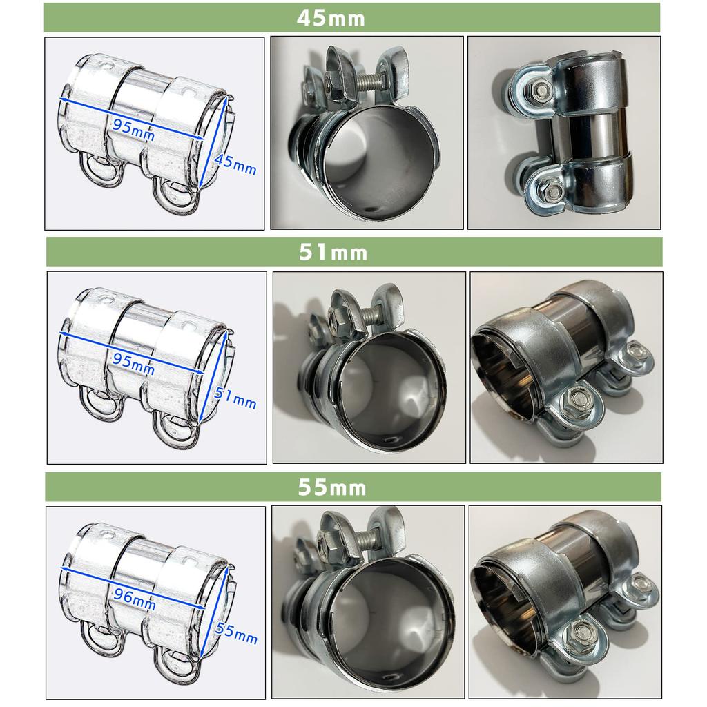 Moderno YM-290-MC YM-290-MC 2 шт. Мотоциклетные запчасти Нержавеющая сталь Универсальный глушитель Соединительная труба Хомут