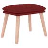 Recliner Chair with Ottoman Wine Red Fabric