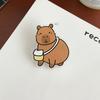 Breastpin Acrylic Capybara Pin Cute Animal Capibara Badge Cartoon Capybara Brooch  Unisex