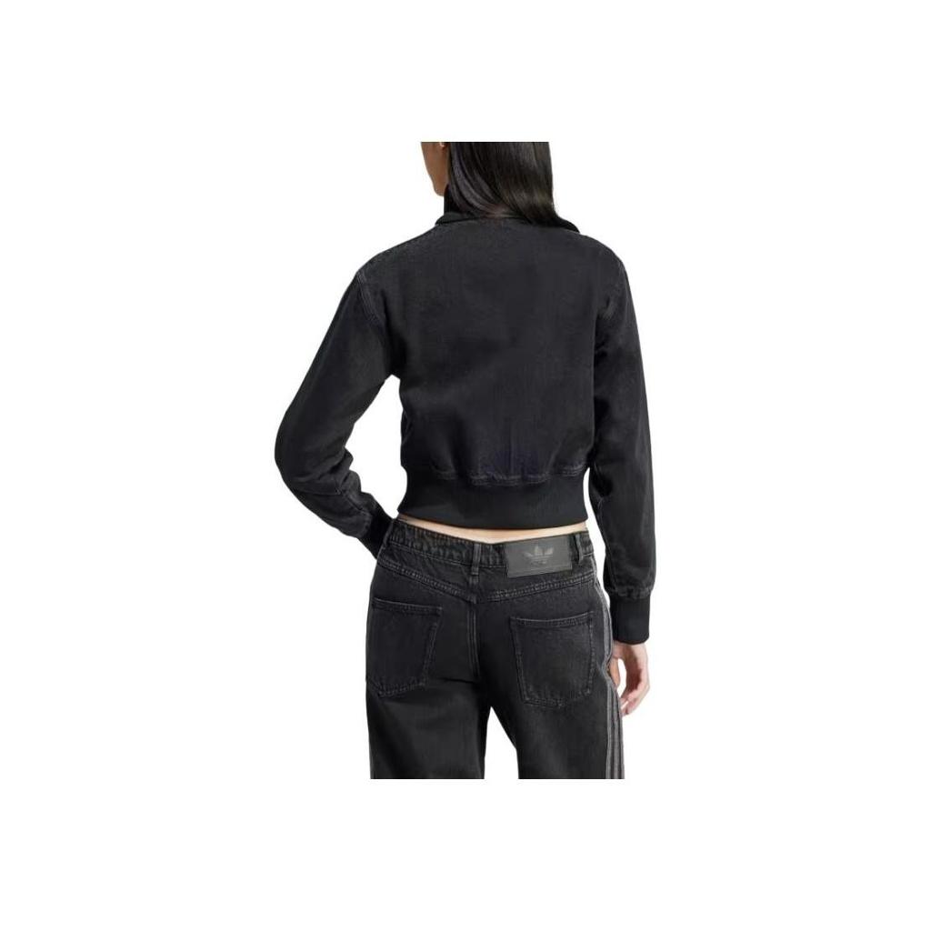 adidas Женский спортивный топ из денима Adicolor True Black Denim, женская уличная одежда JD3110