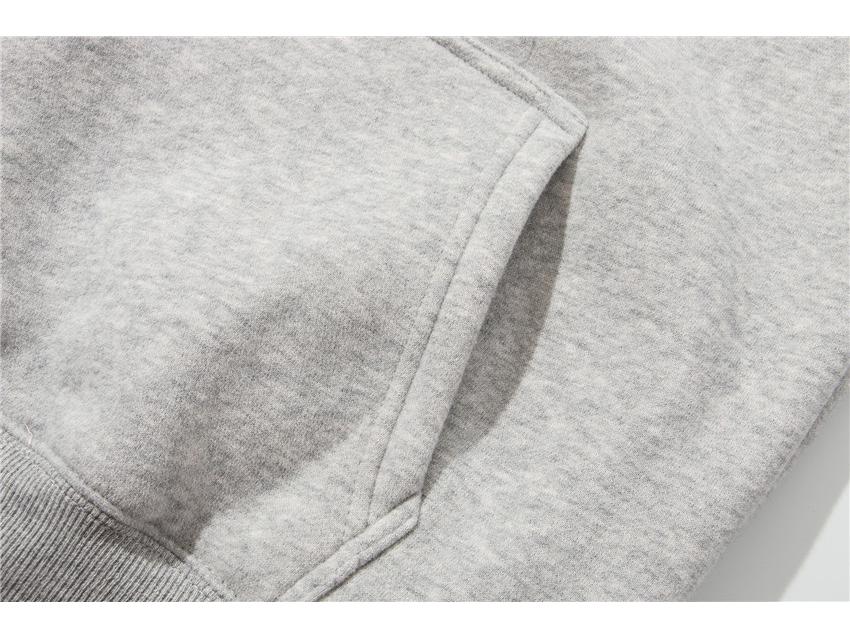 Men's Solid Color Fleece Hoodie with 3D Patch Pocket - Autumn/Winter Collection