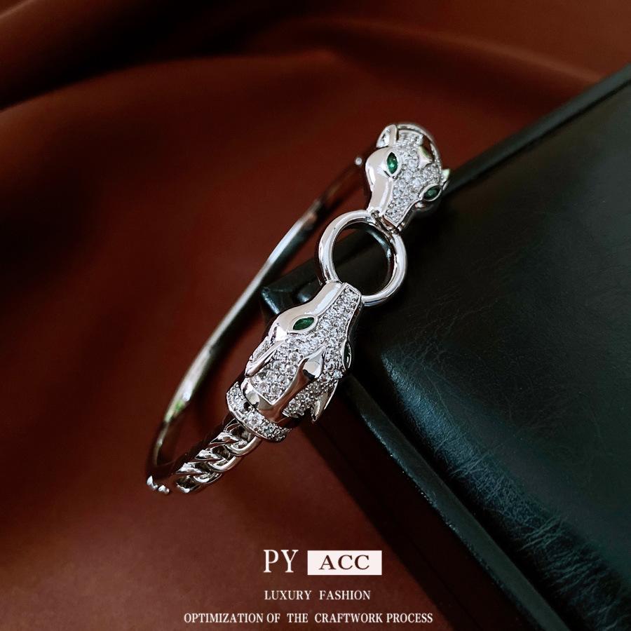 Браслет с животными Микроциркон Хип-хоп Личность Мужской и женский Нишевые украшения Хипстер Хип-хоп Леопардовые украшения