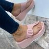 Summer Women's Beach Sponge Heel Thick Soled Sandals Slippers Sandals Low Heel Solid Color Indoor Outdoor Bathroom Women's Shoes Flip Flops