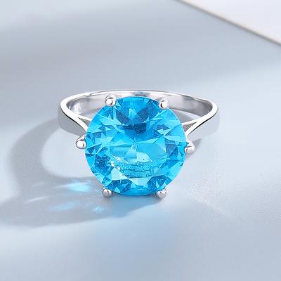 Женские ювелирные изделия серебряные кольца синий циркон овальное обручальное кольцо для женщин и девочек вечерние