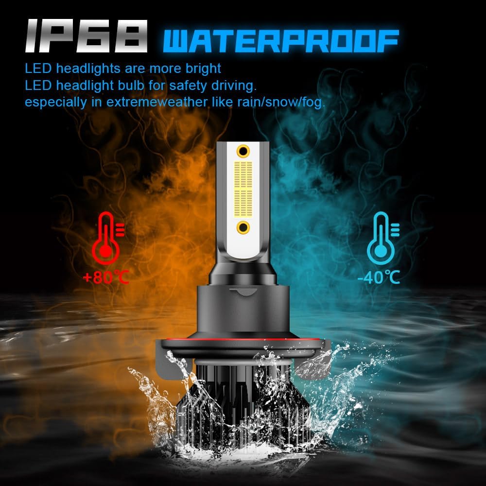 Подходит для Ford F250 F350 F450 F550 Super Duty 2005- Светодиодные лампы для фар, 9008 +H13 Светодиодные лампы дальнего и ближнего света+9145 Лампы противотуманного света,500% Яркость,