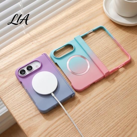 Magnetic Ring Case for Fast Charging iPhone, Gradient Skin-like Protective Cover with Built-in Shockproof Shell Hinge Guard And Protection iPhone18