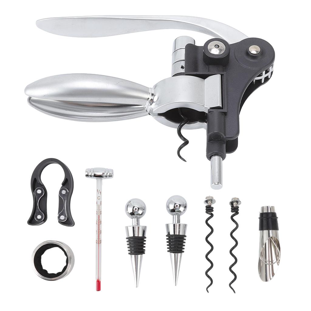 Набор из 9 штопоров для вина, штопор, открывалка для винных бутылок с резаком для фольги, пробка для выливания вина, дополнительная спираль