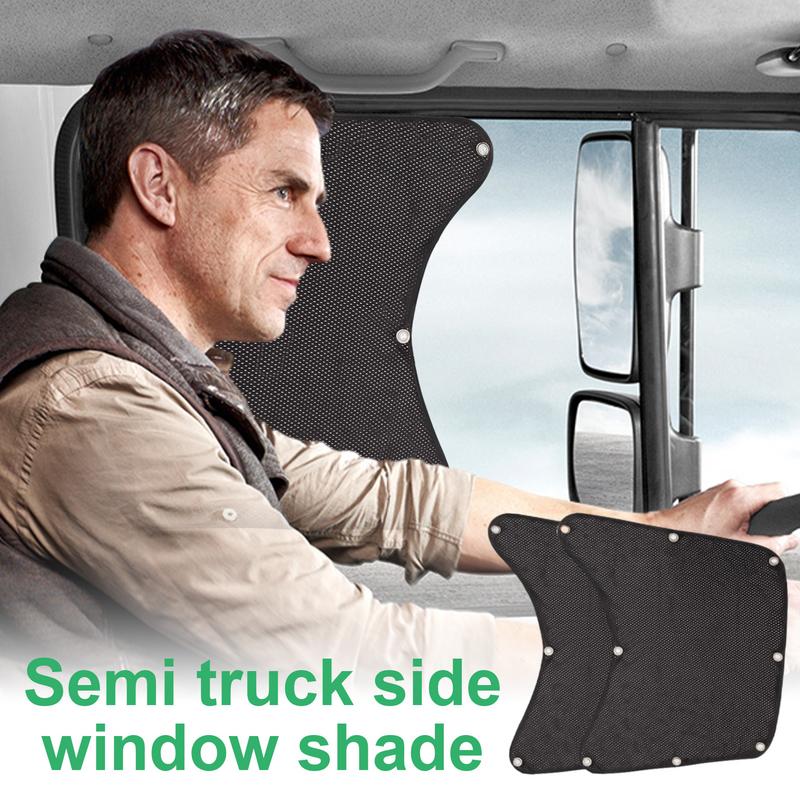 Semi Truck Sunshade 2pcs Window Shades Sun Blocker Screen Truck Accessories Side Automotive Window Sunscreen