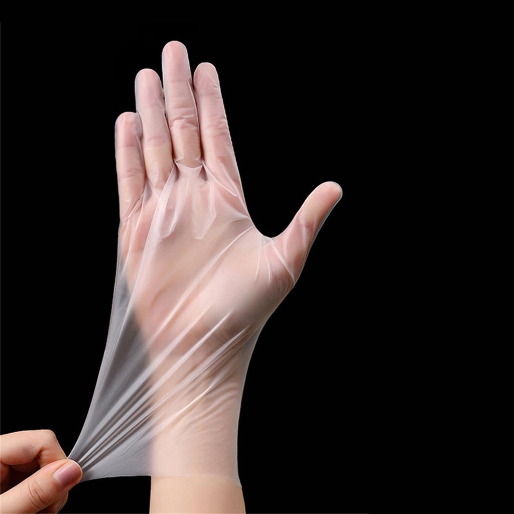 100PCS Disposable TPE Gloves Thicken Transparent Food Grade for Kitchen Baking Cooking CleaningM