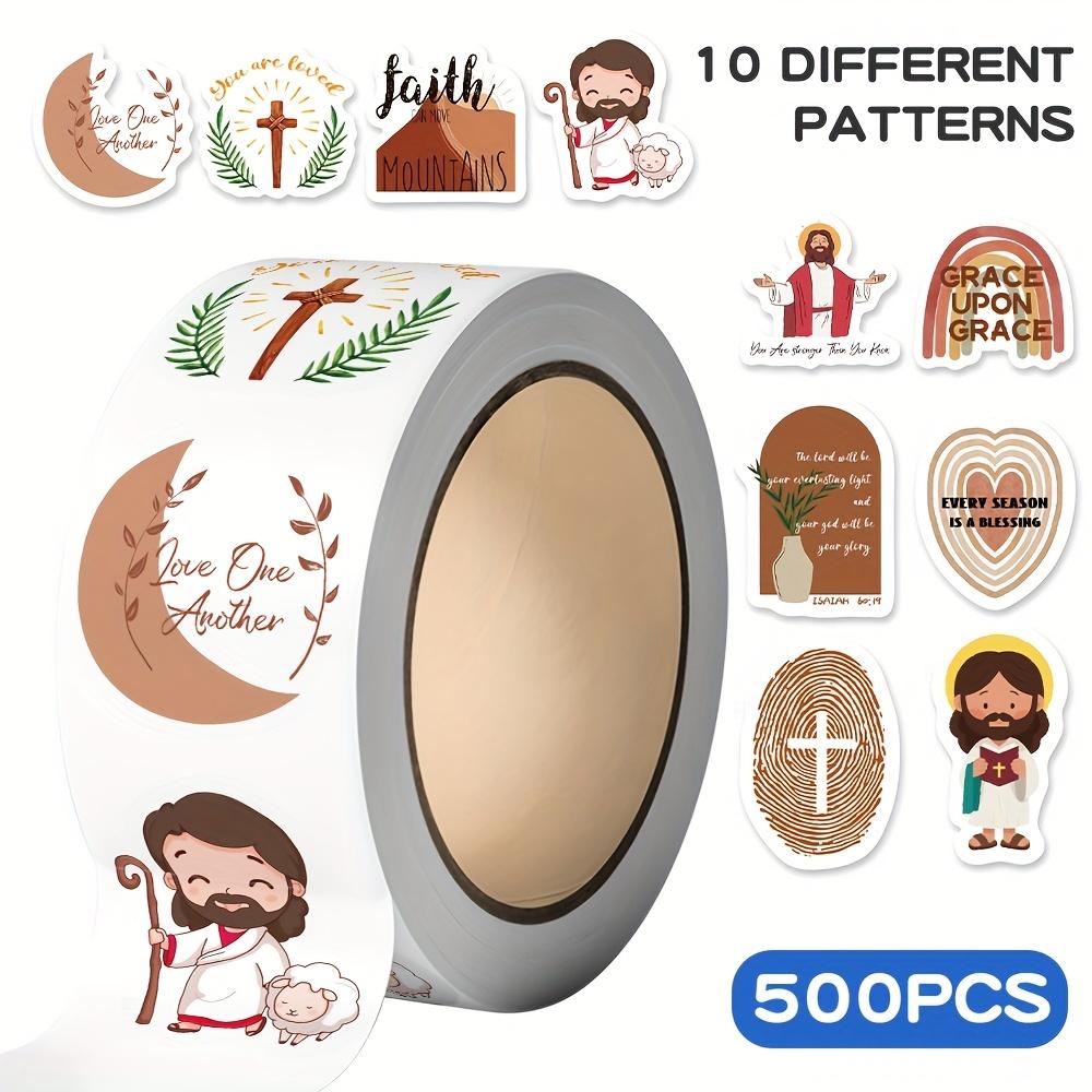 Inspirational Jesus & Bible Vinyl Stickers - Matte Finish, Cartoon Designs for Laptops, Bottles, Suitcases, Phones - Faith-Based Decorative Decals wi