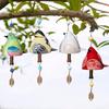 Bird Song Bell Hanging Decoration Spring Resin Bird Wind Chime Outdoor Garden Courtyard Colorful Bird Ornament Pendant Christmas Birthday Gift