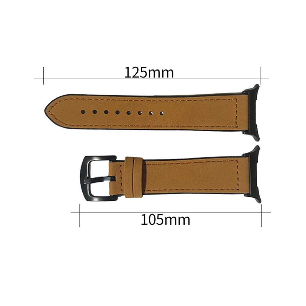 Кожаный деловой ремешок для Samsung Galaxy Watch 8 Classic 46 мм 44 мм 40 мм без зазоров, мужской браслет для Galaxy Watch 7 Ultra 47 мм, роскошный ремешок с изогнутыми концами