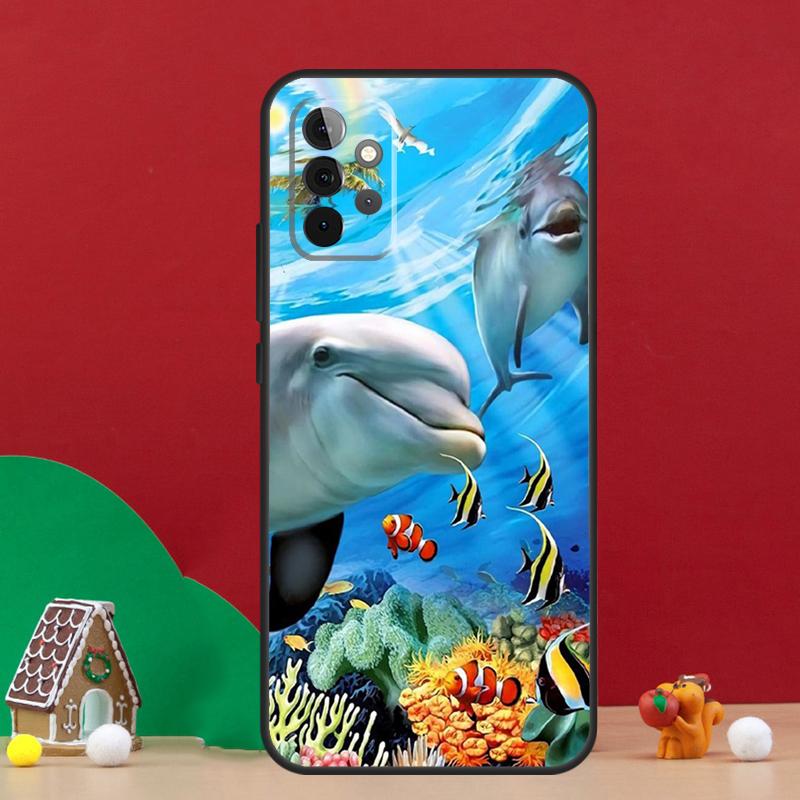 Cute Dolphin Ocean Case For Samsung Galaxy A17 A06 A16 A56 A36 A54 A34 A14 A52 A32 A13 A23 A33 A53 A15 A35 A55