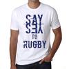 Мужская винтажная футболка с рисунком Футболка с надписью Say Yes to Rugby White
