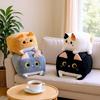 Квадратная подушка-кошка Плюшевая игрушка Кавайная подушка-черный кот Пушистый Мягкая Набивная животная кукла Для детей Домашний декор Подарок