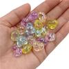 Colorful Peach Heart Beads Jewelry Making 10pcs Earrings DIY Fashion Jewelry Material for Bracelet Acrylic Back Hole Necklace