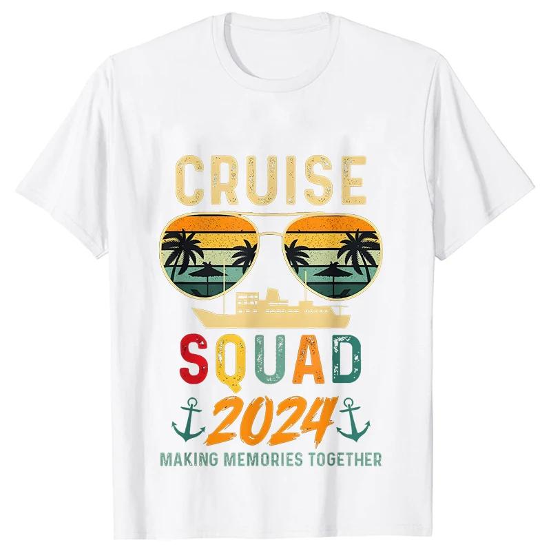 Cruise Squad 2024 Unisex T Shirt Family Vacation Matching Group Summer Tees Fashion Graphic Y2k Tops Women Aesthetic Clothing